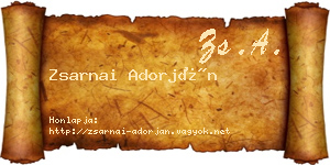 Zsarnai Adorján névjegykártya